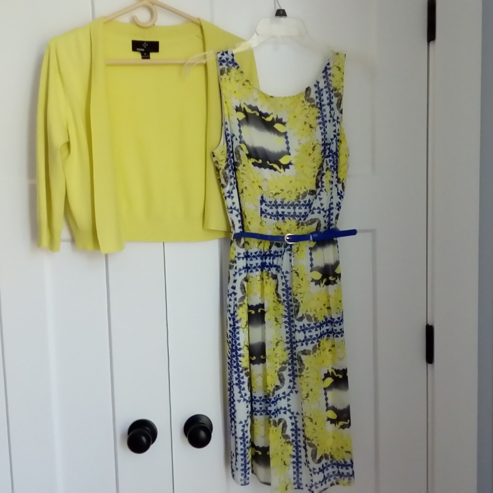 Lovely Spring - Summer Sleeveless Dress & Sweater